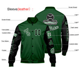 Custom Green Black Letterman Varsity Jacket Personalized Embroidery Printing
