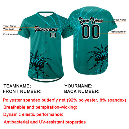Custom Green Black Baseball Jersey Personalized Gradient Team Uniforms Shirt with Name Number