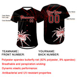 Custom Black Red Baseball Jersey Personalized Gradient Team Uniforms Shirt with Name Number