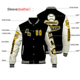 Custom Black Yellow Letterman Varsity Jacket Personalized Embroidery Printing