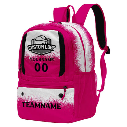 Custom Pink Basketball Soccer Backpack Personalized Player Names - Numbers & Team Logo #150-BP-0914-0016