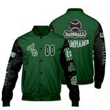 Custom Green Black Letterman Varsity Jacket Personalized Embroidery Printing