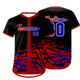 Custom Red Blue Baseball Jersey Personalized Gradient Team Uniforms Shirt with Name Number
