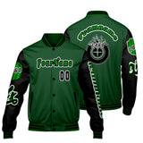 Custom Green Black Letterman Varsity Jacket Personalized Embroidery Printing