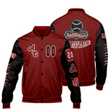 Custom Red Black Letterman Varsity Jacket Personalized Embroidery Printing