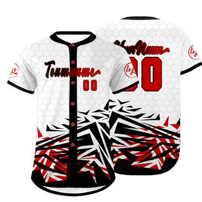 Custom Black Red Baseball Jersey Personalized Gradient Team Uniforms Shirt with Name Number