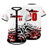 Custom Black Red Baseball Jersey Personalized Gradient Team Uniforms Shirt with Name Number