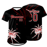 Custom Black Red Baseball Jersey Personalized Gradient Team Uniforms Shirt with Name Number