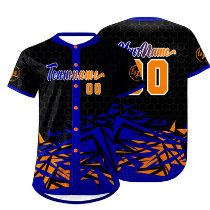 Custom Black Blue Baseball Jersey Personalized Gradient Team Uniforms Shirt with Name Number