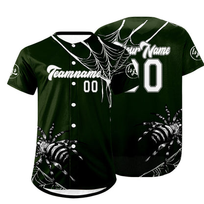 Custom Green White Baseball Jersey Personalized Gradient Team Uniforms Shirt with Name Number