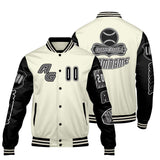 Custom Black White Letterman Varsity Jacket Personalized Embroidery Printing