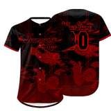 Custom Red Black Baseball Jersey Personalized Gradient Team Uniforms Shirt with Name Number