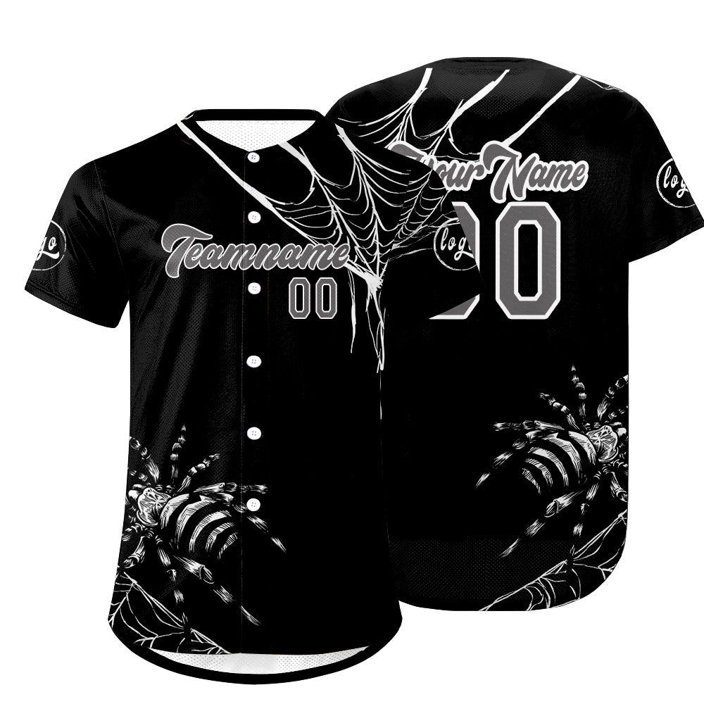 Custom Black White Baseball Jersey Personalized Gradient Team Uniforms Shirt with Name Number