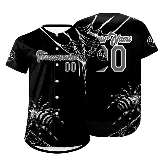Custom Black White Baseball Jersey Personalized Gradient Team Uniforms Shirt with Name Number
