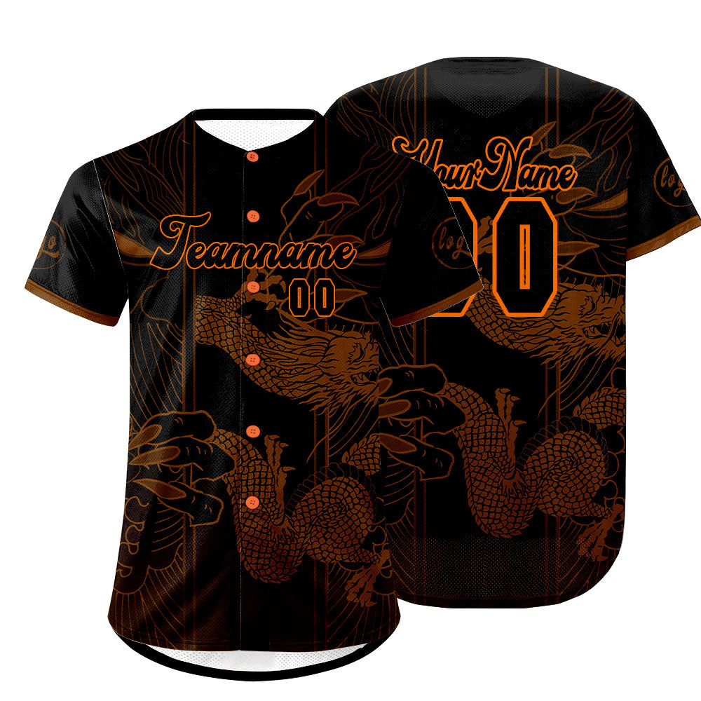 Custom Brown Black Baseball Jersey Personalized Gradient Team Uniforms Shirt with Name Number