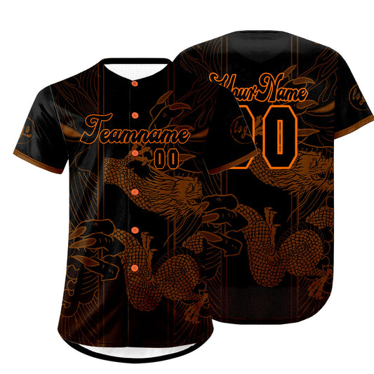 Custom Brown Black Baseball Jersey Personalized Gradient Team Uniforms Shirt with Name Number