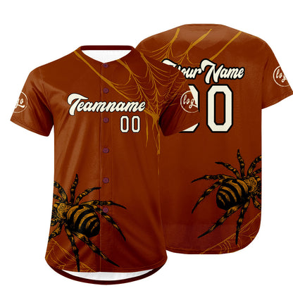 Custom Brown White Baseball Jersey Personalized Gradient Team Uniforms Shirt with Name Number