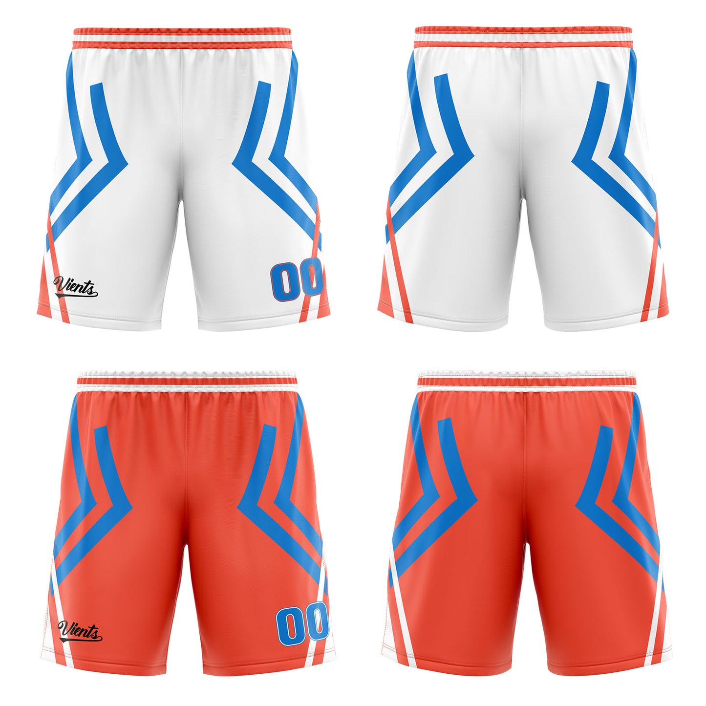 Custom White Orange Blue Reversible Basketball Suit for Adults and Kids Personalized Jersey