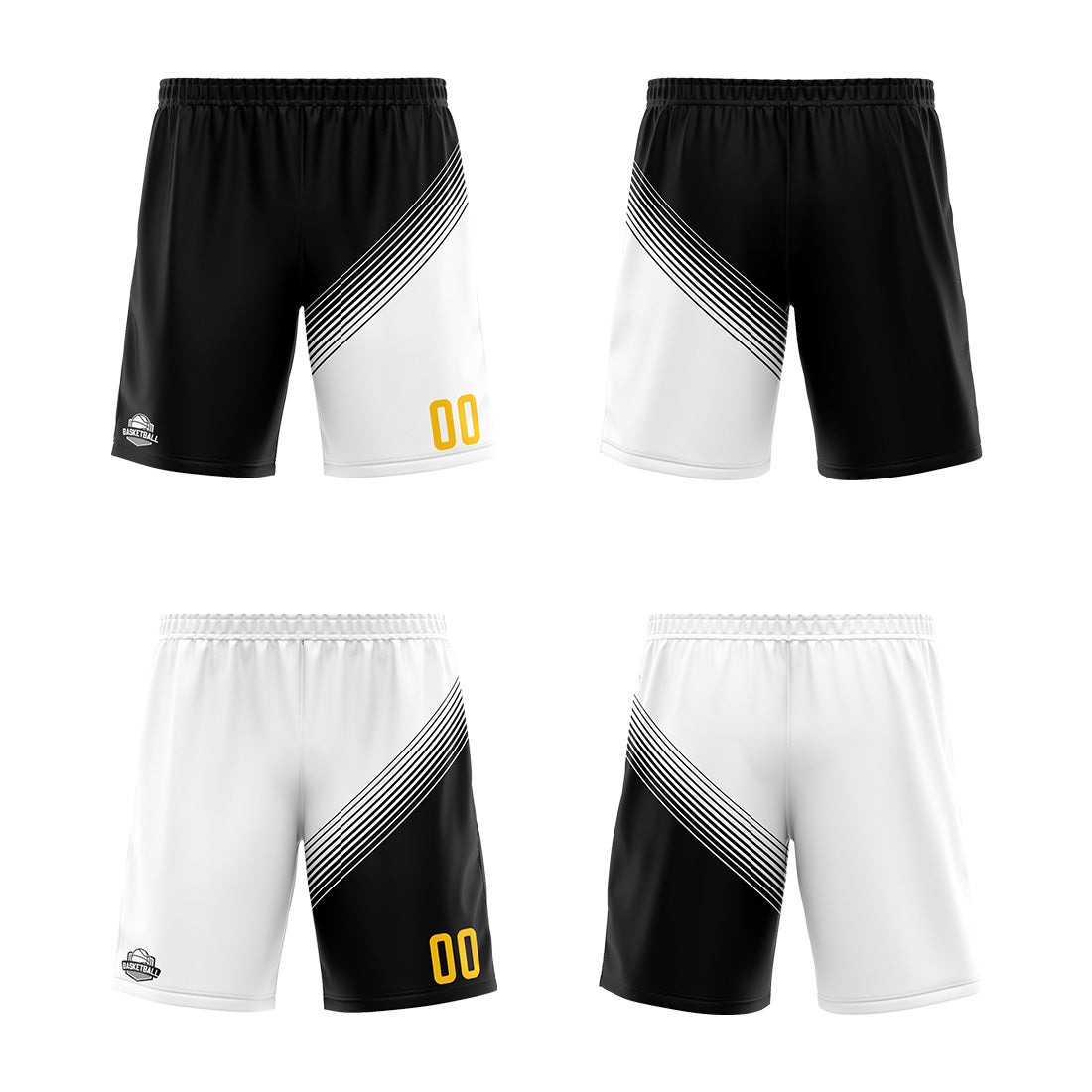 Custom Black White Reversible Basketball Suit for Adults and Kids Personalized Jersey