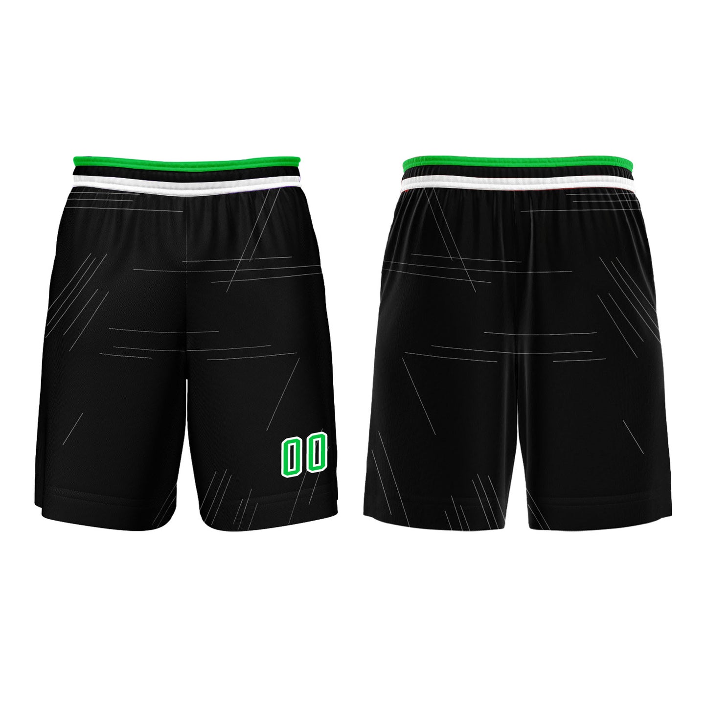 Custom Black Green Basketball Jersey Uniform Suit Printed Your Logo Name Number
