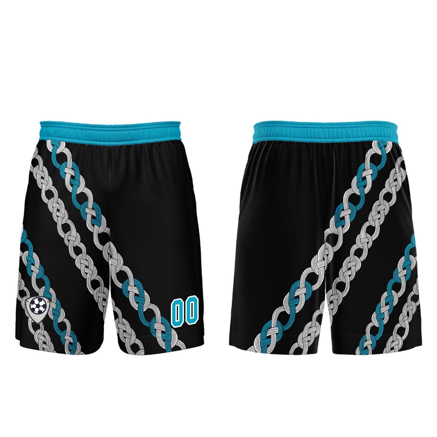 Custom Black Teal Uniform Jersey Kids Adults Personalized Set Jersey Shirt