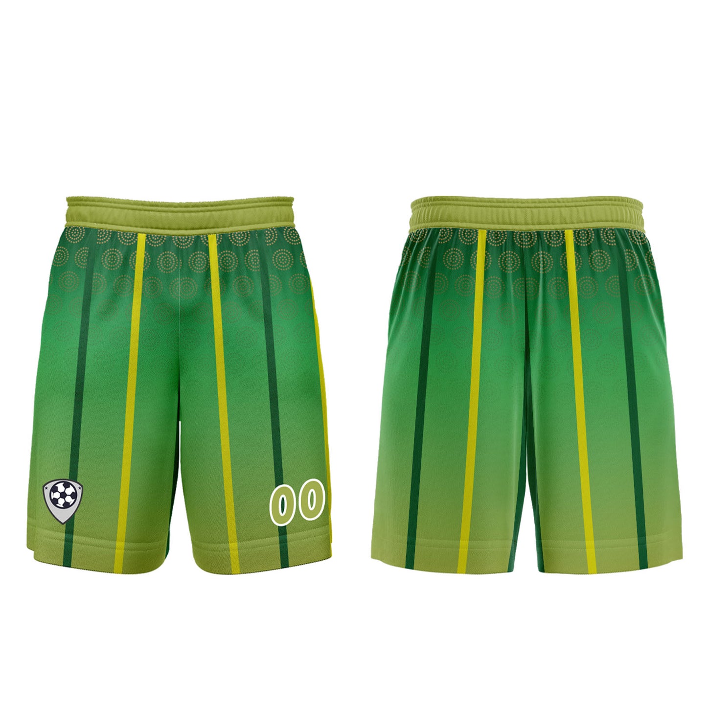 Custom Yellow Green Uniform Jersey Kids Adults Personalized Set Jersey Shirt