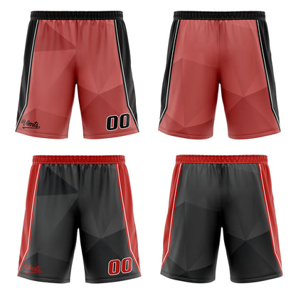 Custom Red Black Reversible Basketball Suit for Adults and Kids Personalized Jersey