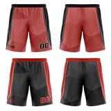 Custom Red Black Reversible Basketball Suit for Adults and Kids Personalized Jersey