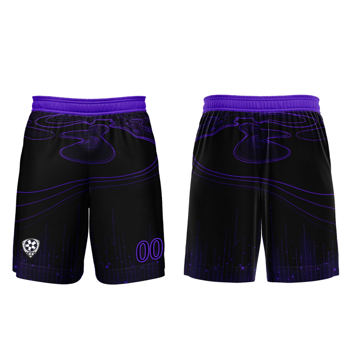 Custom Black Purple Soccer Uniform Jersey Kids Adults Personalized Set Jersey Shirt