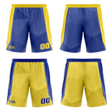 Custom Blue Yellow Reversible Basketball Suit for Adults and Kids Personalized Jersey