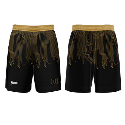 Custom Black Gold Basketball Soccer Football Shooting Long T-Shirt for Adults and Kids
