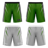 Custom Green Grey Reversible Basketball Suit for Adults and Kids Personalized Jersey