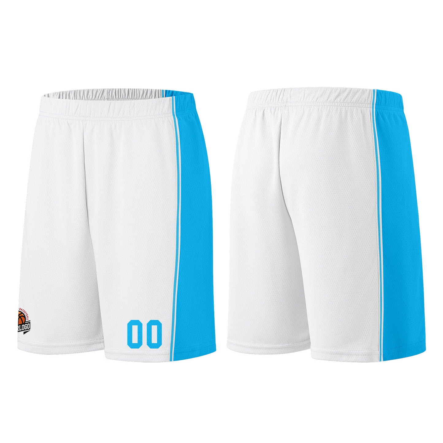 Custom White-Light Blue Basketball Jersey for Men Women Adult Youth Stitched Name Number Logo