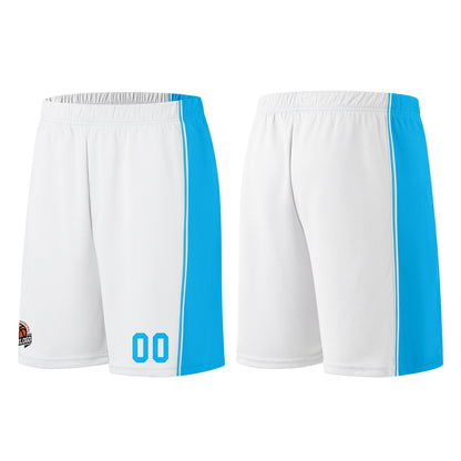 Custom White-Light Blue Basketball Jersey for Men Women Adult Youth Stitched Name Number Logo