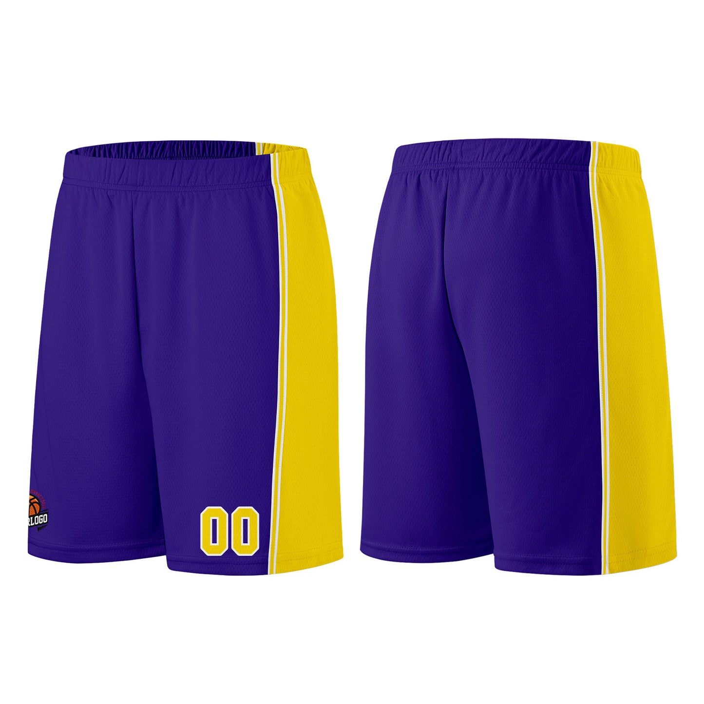 Custom Purple Yellow Basketball Jersey for Men Women Adult Youth Stitched Name Number Logo