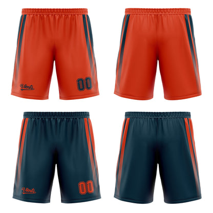 Custom Navy Orange Reversible Basketball Suit for Adults and Kids Personalized Jersey