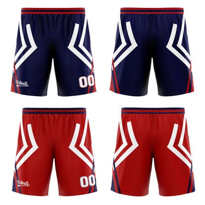 Custom Navy Red Reversible Basketball Suit for Adults and Kids Personalized Jersey