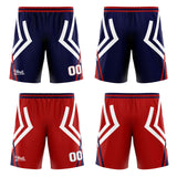 Custom Navy Red Reversible Basketball Suit for Adults and Kids Personalized Jersey