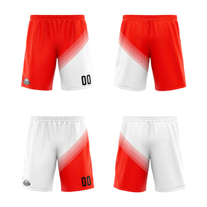 Custom Red White Reversible Basketball Suit for Adults and Kids Personalized Jersey