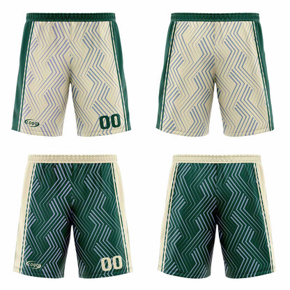 Custom Cream Green Reversible Basketball Suit for Adults and Kids Personalized Jersey
