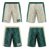 Custom Cream Green Reversible Basketball Suit for Adults and Kids Personalized Jersey
