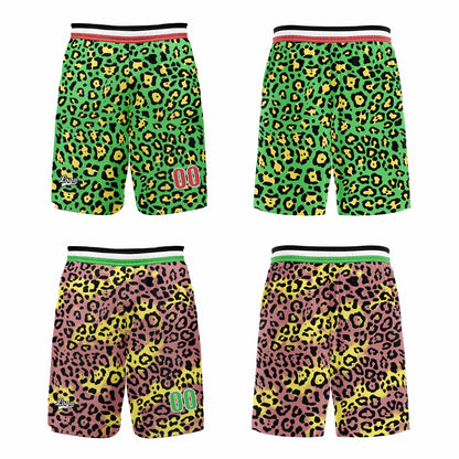 Custom Pink Green Reversible Basketball Suit for Adults and Kids Personalized Jersey