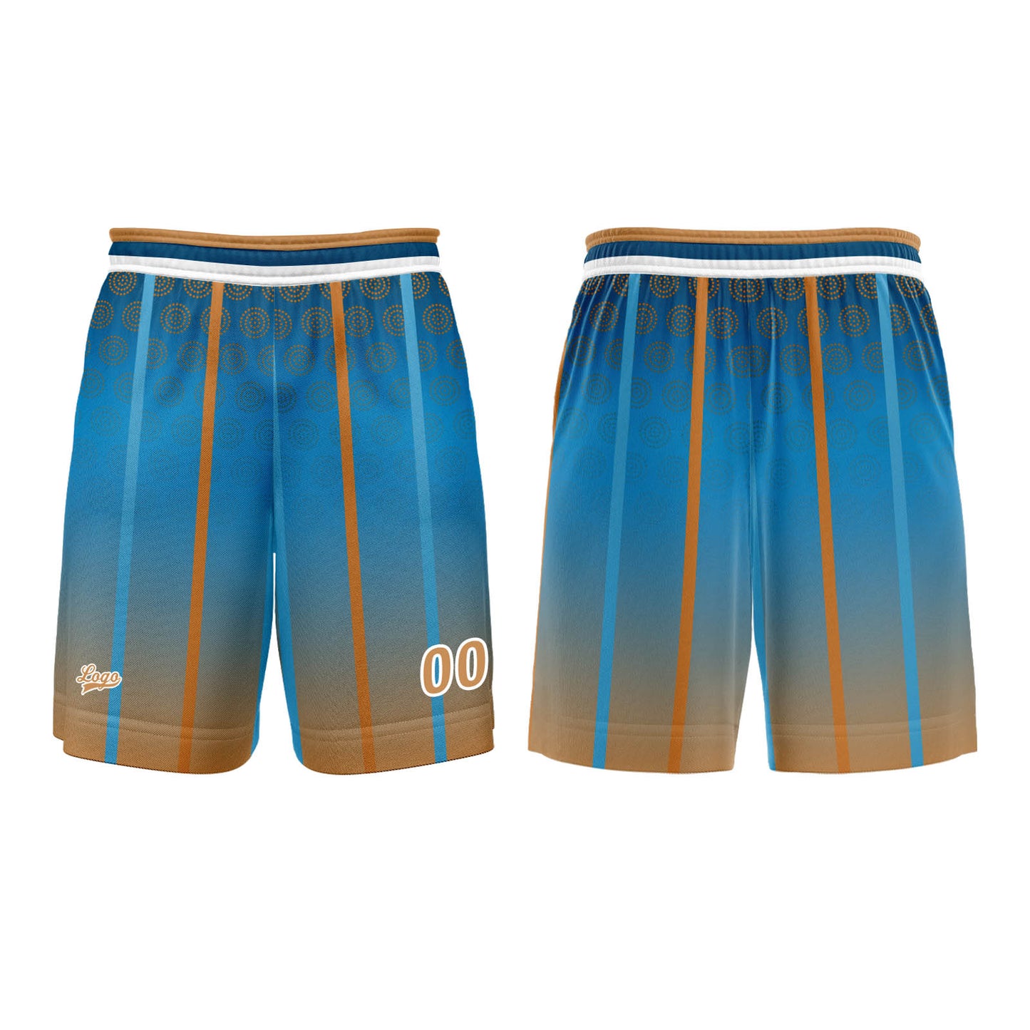 Custom Blue Brown Basketball Jersey Uniform Suit Printed Your Logo Name Number