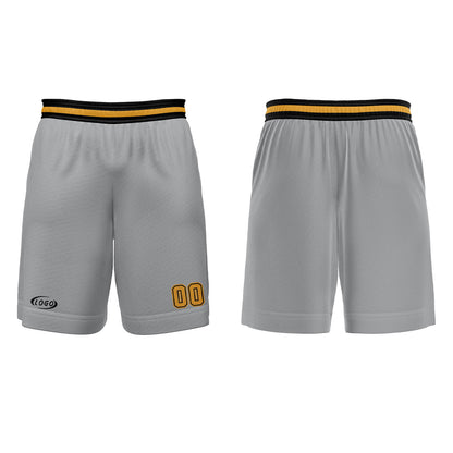 Custom Grey Black Yellow Basketball Jersey Uniform Suit Printed Your Logo Name Number