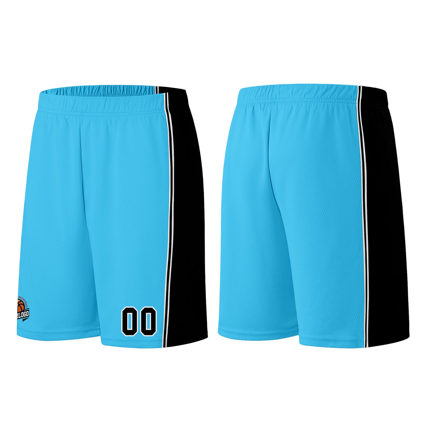 Custom Light Blue Black Basketball Jersey for Men Women Adult Youth Stitched Name Number Logo