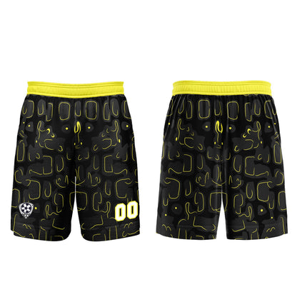 Custom Black Yellow Soccer Uniform Jersey Kids Adults Personalized Set Jersey Shirt
