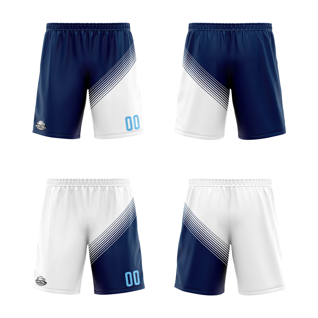 Custom Navy White Reversible Basketball Suit for Adults and Kids Personalized Jersey