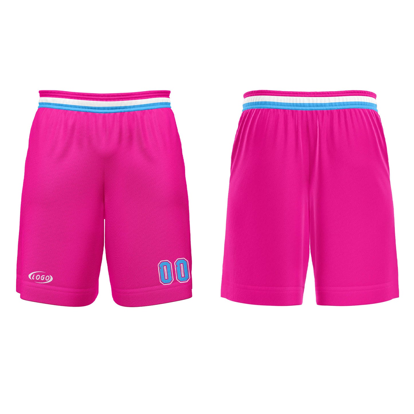 Custom Pink White Blue Basketball Jersey Uniform Suit Printed Your Logo Name Number