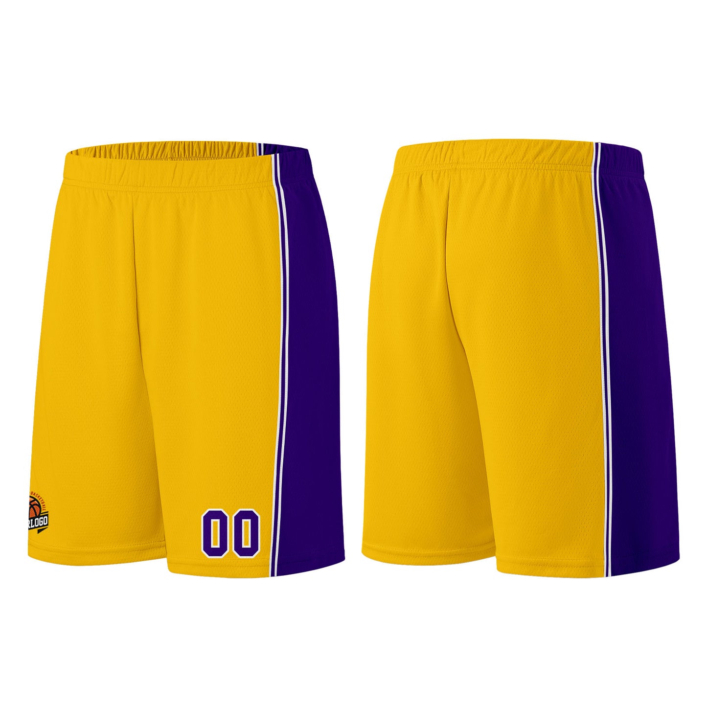 Custom Yellow Purple Basketball Jersey for Men Women Adult Youth Stitched Name Number Logo