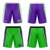 Custom Purple Green Reversible Basketball Suit for Adults and Kids Personalized Jersey